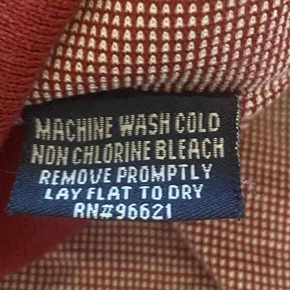 Ahead Authentic Men’s Polo Shirt Burgundy Striped Island Hills Logo Golf Casual - Picture 5 of 13